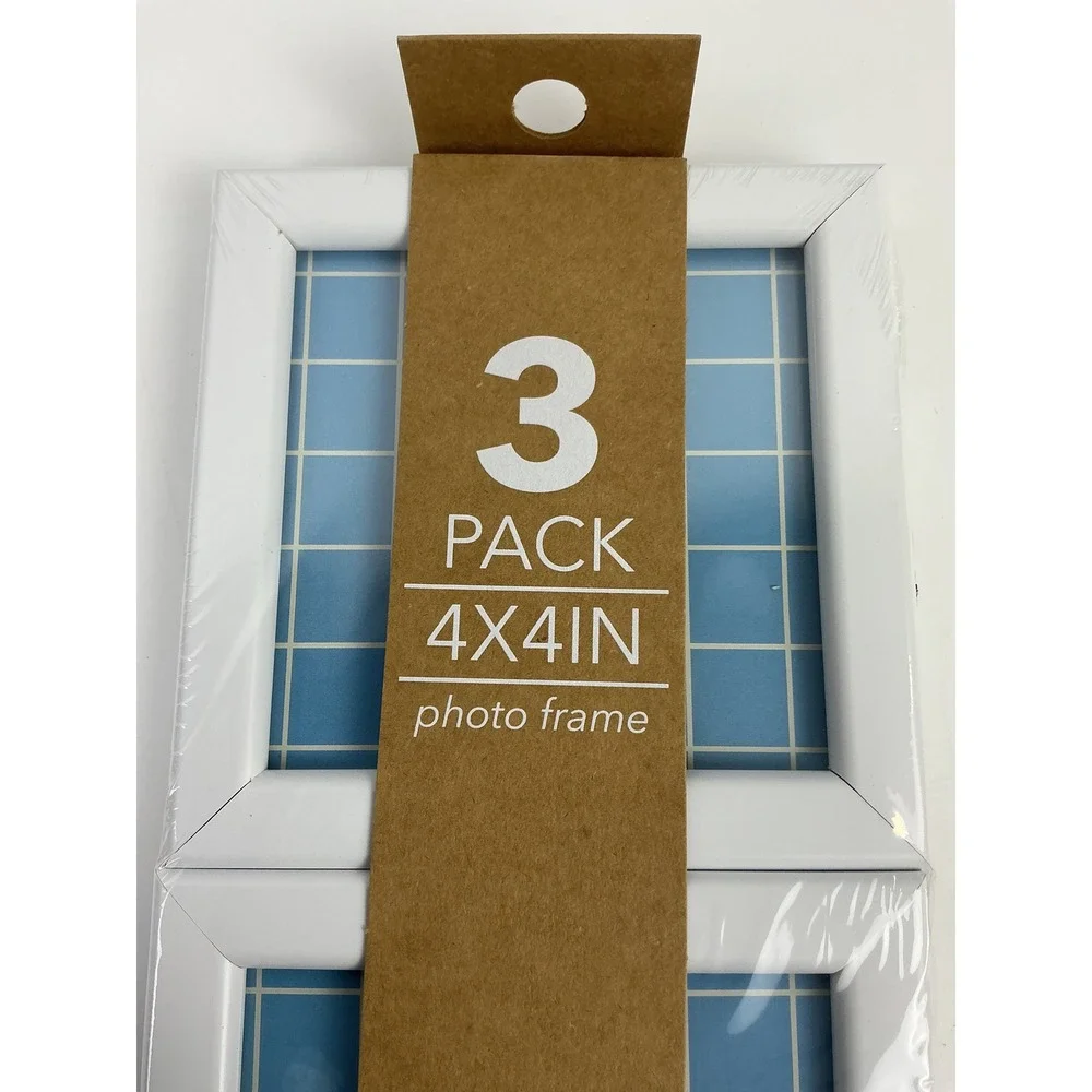 White Mini Photo Frames 3 Pack 4x4 Inch‎ Harbor Town Industries New Home Decor